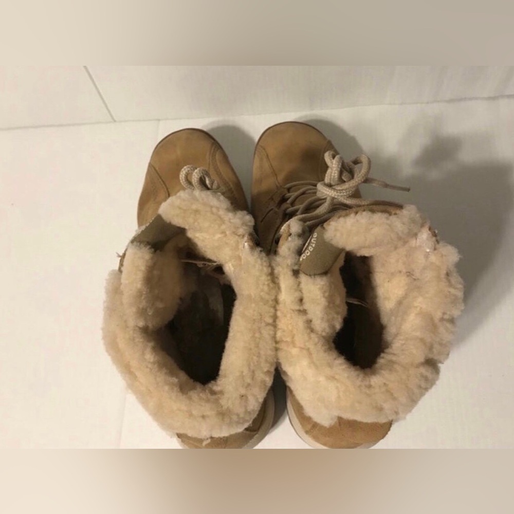 Timberland tan suede lace up boots genuine leather winter shoes women size 10 M - Picture 5 of 11